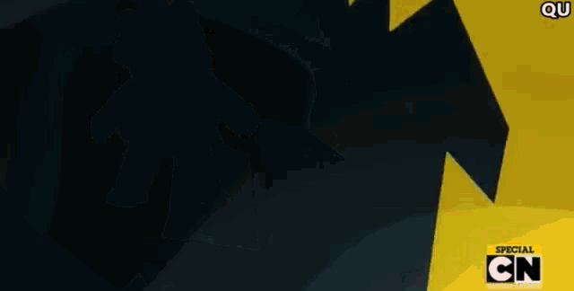 a cartoon of a yellow and blue object with the words special cn on the bottom