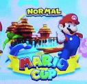 a screenshot of a video game called mario cup with a mario character giving a thumbs up .