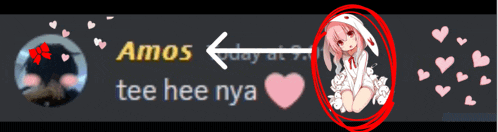 amos tee hee nya with a picture of a girl in a white dress