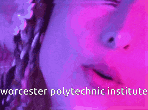 a close up of a woman 's face with the words worcester polytechnic institute written below it