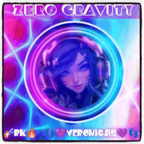 a picture of a girl in a circle with the words zero gravity on it