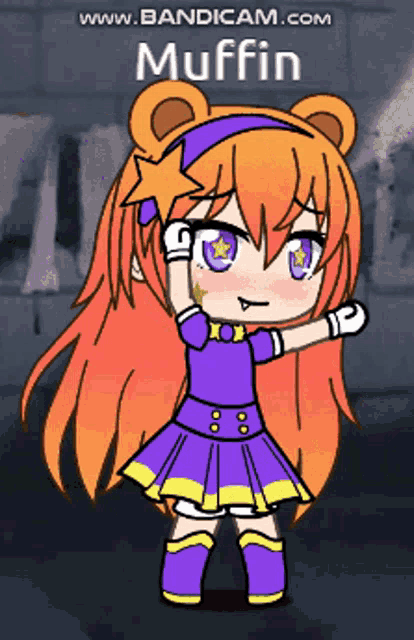 a cartoon of a girl with the name muffin