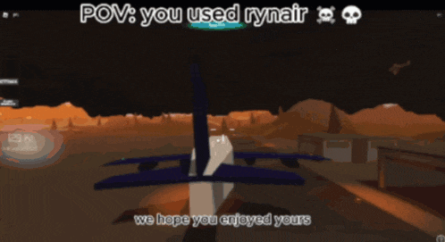 a screenshot of a video game with the words pov you used rynair you on board again soon