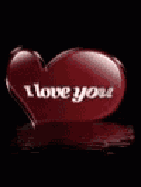 a red heart with the words `` i love you '' on it