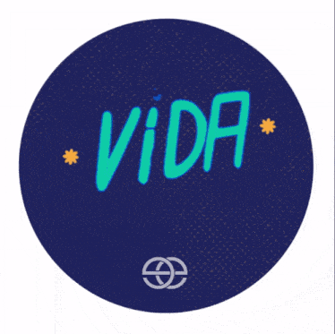 a blue circle with the words mais fe na vida on it