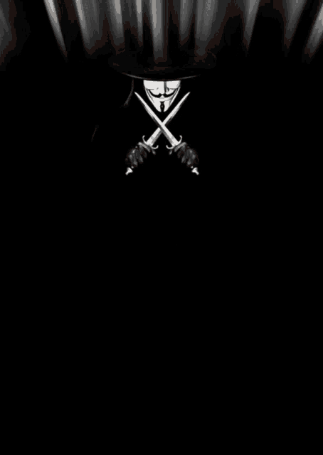 a car dealer poster with two cars and a v for vendetta mask