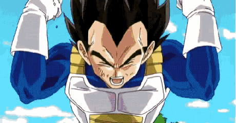 a cartoon character with a blue and white outfit and gloves