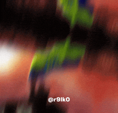 a blurry image of a person with the hashtag @ r9iko on the bottom