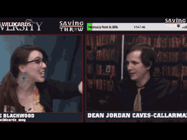 a man and a woman are on a wildcards university show