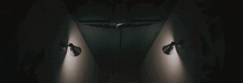 a person in a dark room with blinds on the window