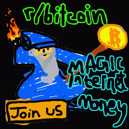 a drawing of a wizard with the words " join us " underneath him