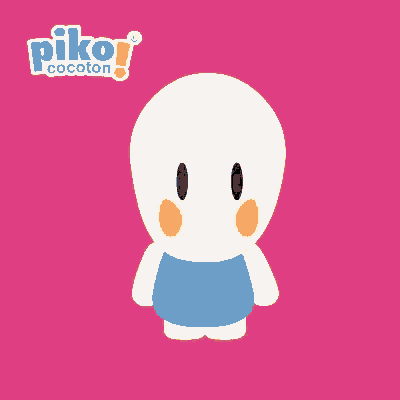 a piko cocotor cartoon character is sitting on a pink surface