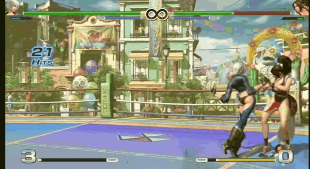 a video game is being played and the score is 21 hits