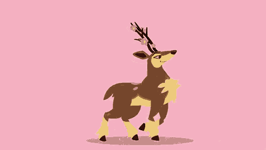 a cartoon illustration of a deer with flowers on its antlers .
