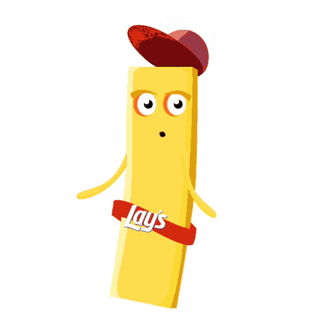 a cartoon illustration of a lays french fries character