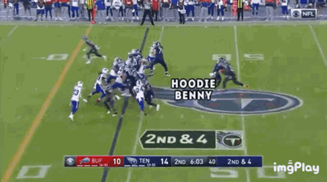 a football game between the buffalo bills and the tennessee titans is being played