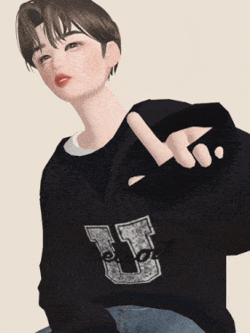 a 3d model of a boy wearing a vermont sweater