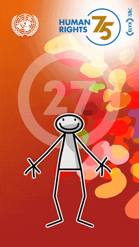 a poster for the 75th anniversary of the human rights