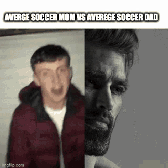 a man with a beard is making a funny face next to a man with a beard .