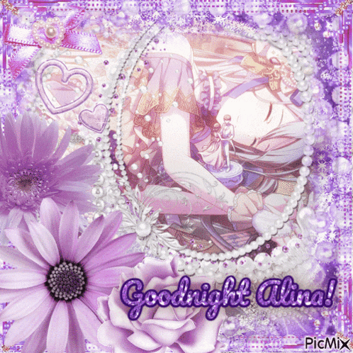 a picture of a girl with the words goodnight alina on the bottom