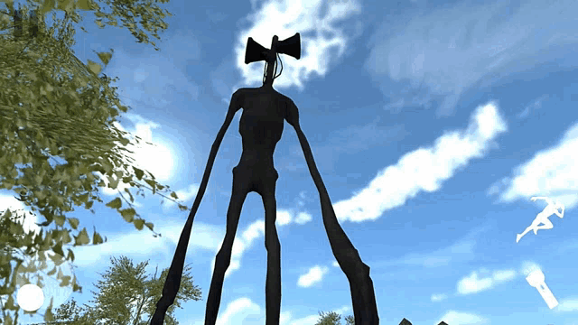 a monster with a siren head and long legs
