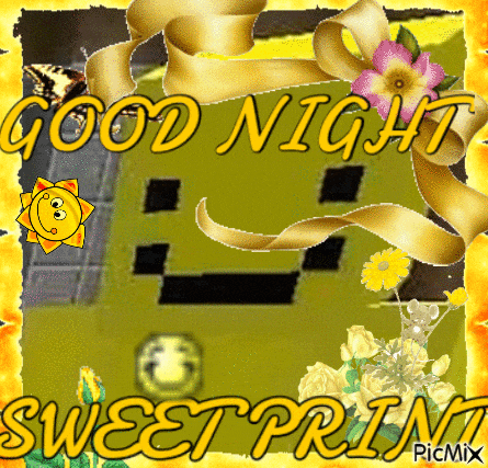 a picture that says good night sweet print with a smiley face
