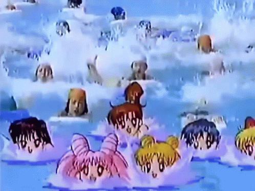 Sailor Moon Swimming Pool GIF - Sailor Moon Swimming Pool Pool Party GIFs