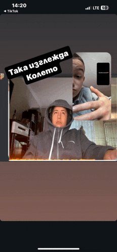 a screenshot of a tiktok video shows a man wearing a hooded jacket