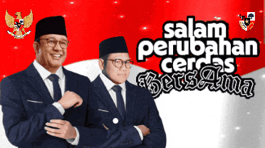 a poster with two men and the words salam perubahan cerdas