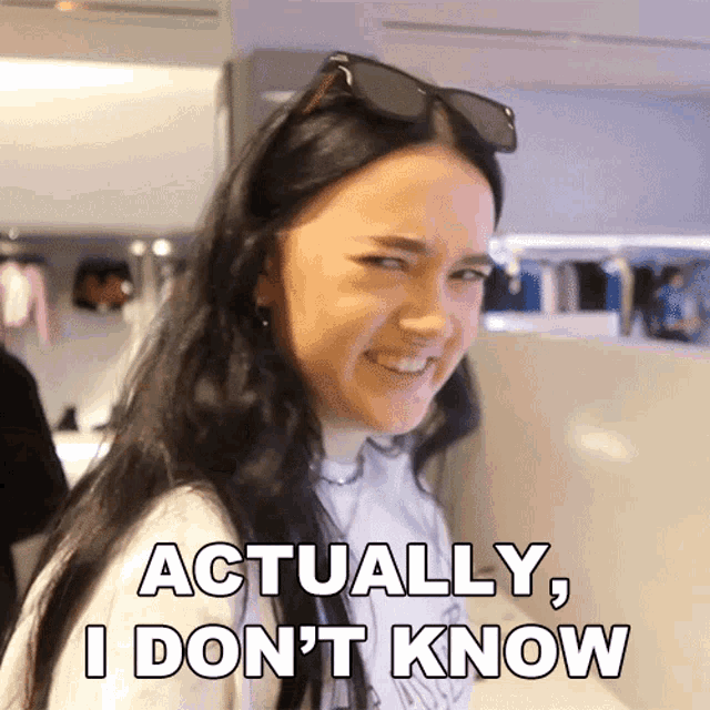 Actually I Dont Know Fiona Frills GIF - Actually I Dont Know Fiona Frills Fionafrills Vlogs GIFs