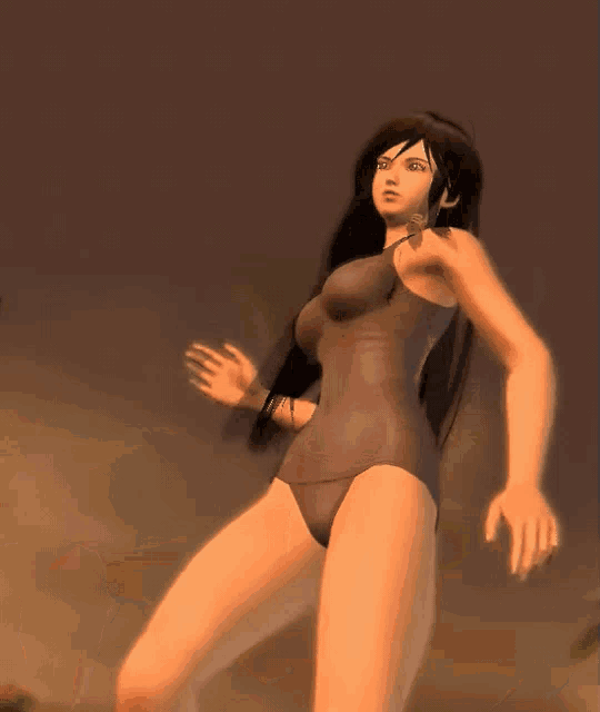 a computer generated image of a woman in a bathing suit