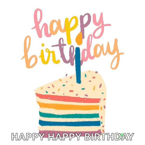 a birthday card with a slice of cake and the words happy birthday on it