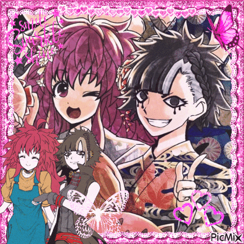 a collage of anime characters with the word picmix on the bottom right