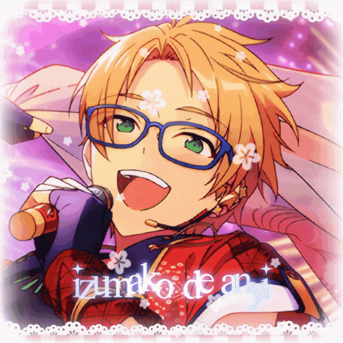 a picture of a boy with glasses and the words izmako de a on the bottom