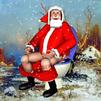 Santa On Toilet Outside Toilet GIF - Santa On Toilet Outside Toilet Christmas GIFs