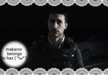 a black and white photo of a man with the words " makarov belongs haz " on the bottom