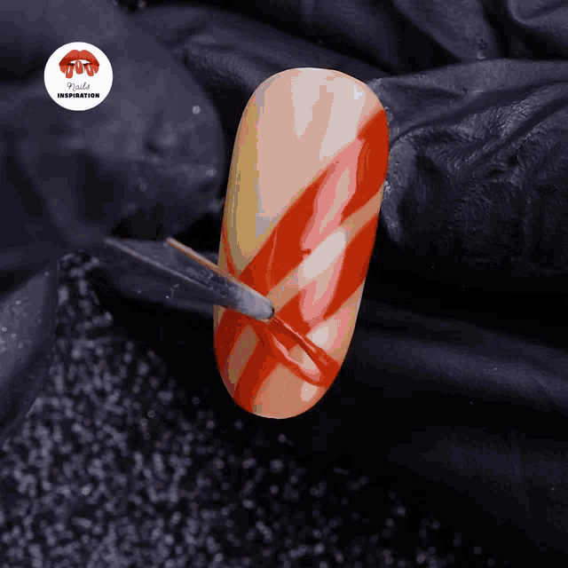 a close up of a nail with the words nails inspiration