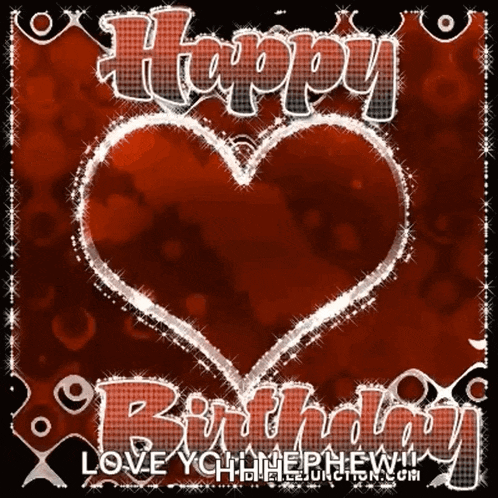 a happy birthday greeting card with a red background