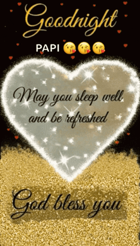 a greeting card that says goodnight papi may you sleep well and be refreshed and god bless you