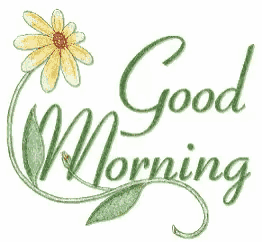 a drawing of a flower with the words good morning written below it