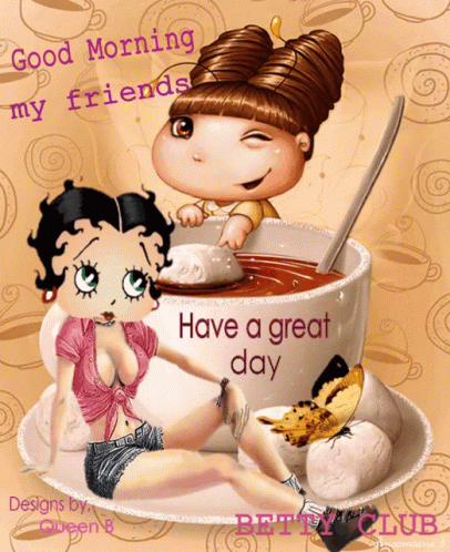 Betty Boop Good Morning Have A Great Day GIF - Betty Boop Good Morning Have A Great Day Coffee GIFs