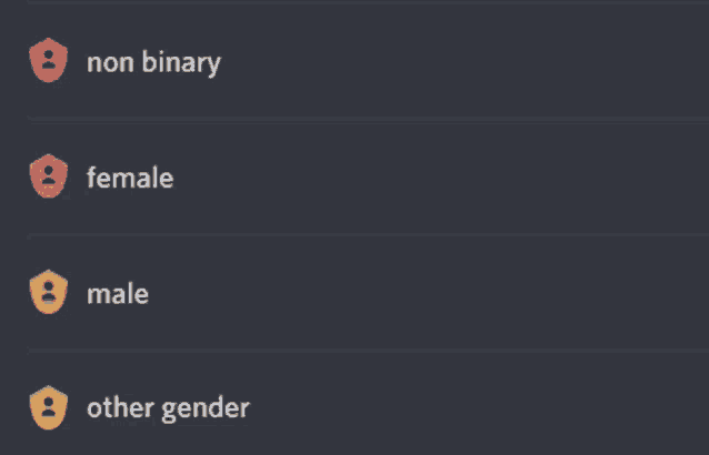 a screen shows three different genders including non binary