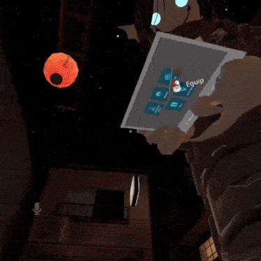 a screenshot of a video game with a microphone on the bottom right corner