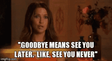 a woman says goodbye means see you later