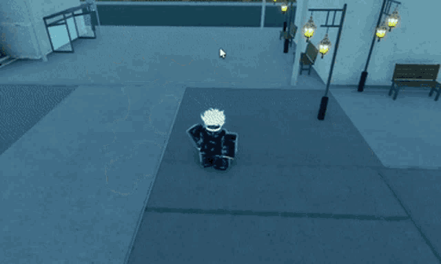 a person in a video game is flying through a white cloud