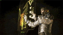 a man in a futuristic suit with a shield that says ' killer kill ' on it
