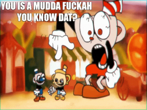 a cartoon character giving a thumbs down with the words " you is a mudda fuckah you know dat "
