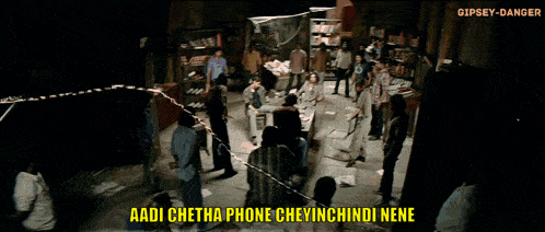 a man with long hair says aadi chetha phone cheyinchindi nene
