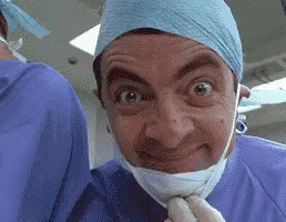 T'Inquiète GIF - Mr Bean Surgeon Surgery GIFs