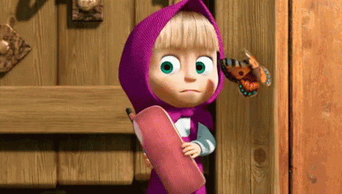 маша и медведь GIF - Masha And The Bear Butterfly On Nose Cute GIFs
